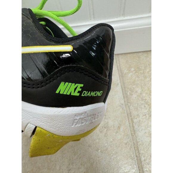 Nike ALPHA HUARACHE 4 KEYSTONE GS 'BLACK OPTI YELLOW' Youth Baseball Cleats 4.5Y - Picture 4 of 13